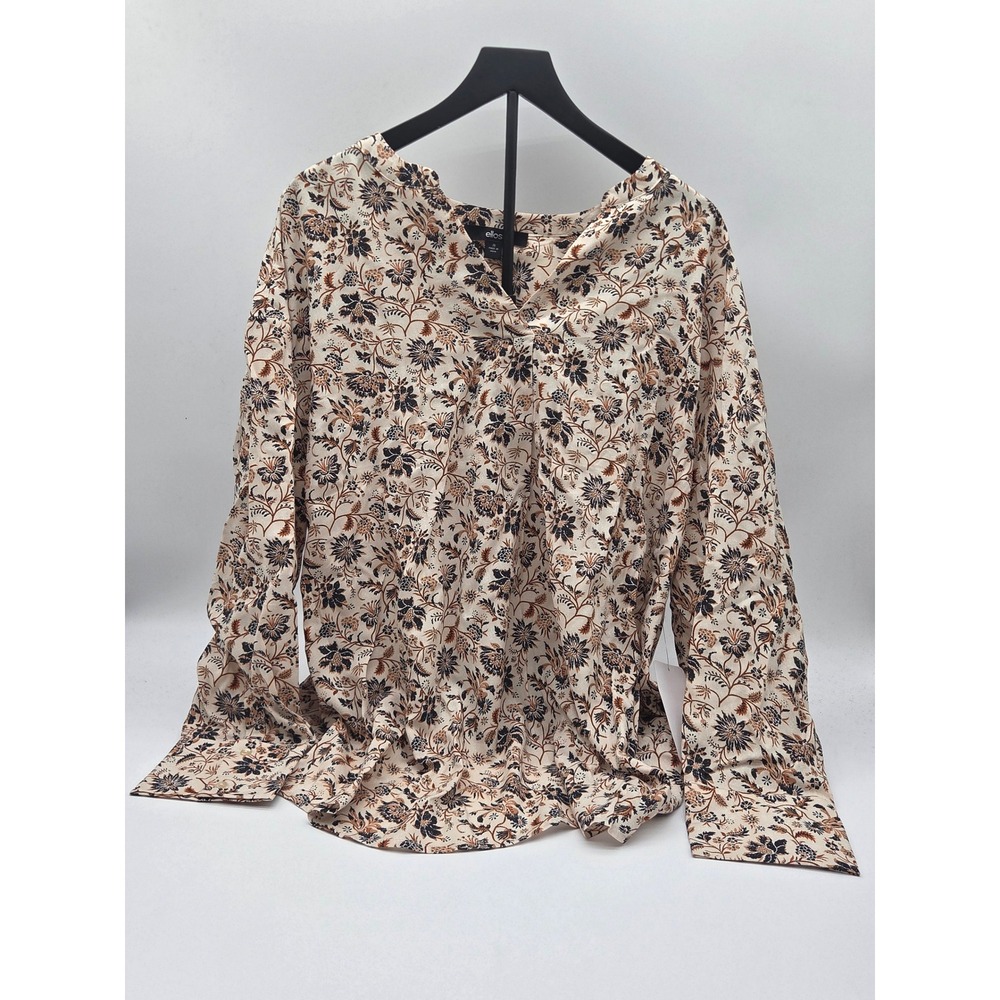 ellos‎ Women's Size 20 Floral Print Rayon Long Sleeve Blouse 101-294